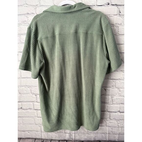 Men’s Medium Sage Green Waffle Polo Pocket T-shirt Button Up - Picture 4 of 6